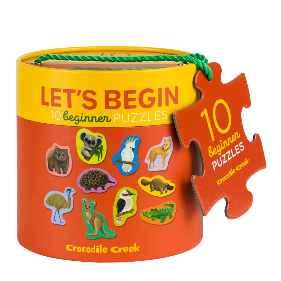 Crocodile Creek 2 Piece Puzzle 10 Pack In Carry Case Aussie Animals