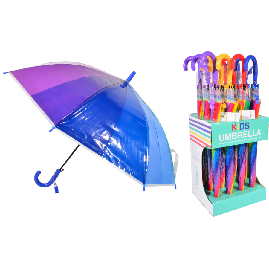 Umbrella Rainbow Design Assorted Handle Colours