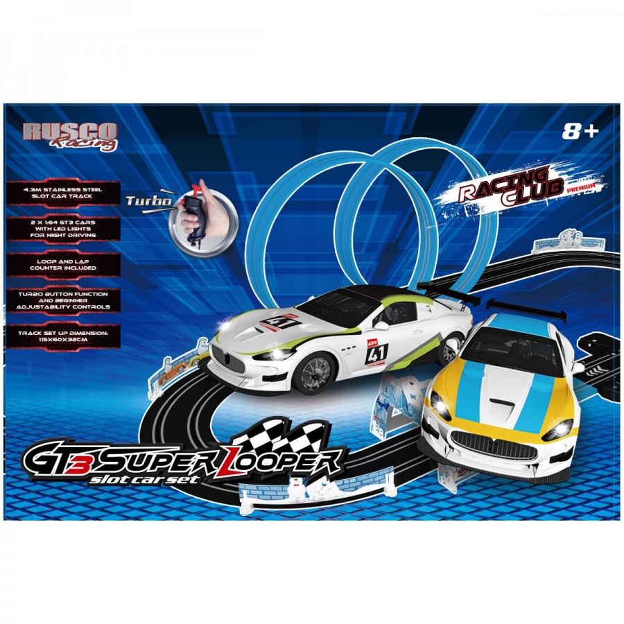 Top Racer Slot Car 1:64 GT3 Chase Set 4.3m