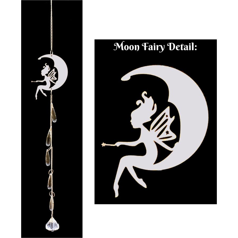Moon Fairy Metal Mobile with Drops