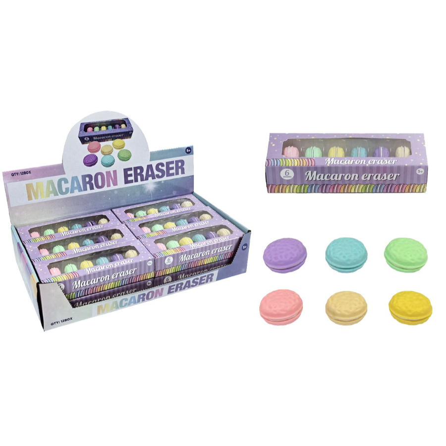 Macaron Erasers 6 Pack