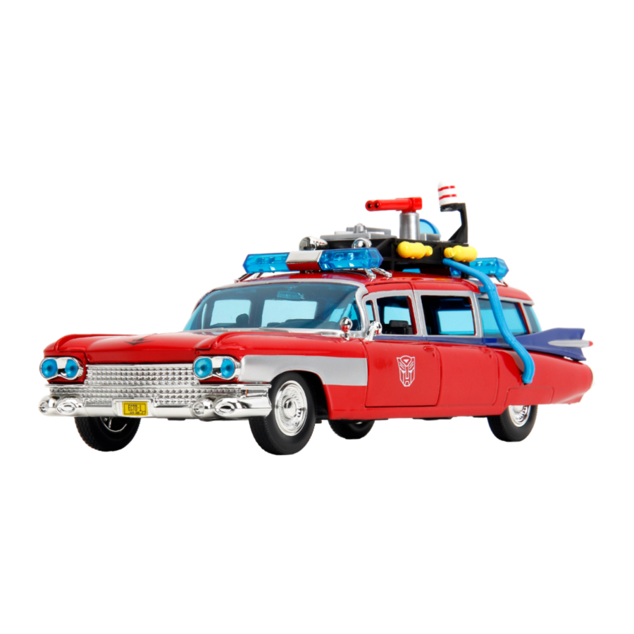 Jada Diecast 1:24 Hollywood Rides Ghostbusters ECTO-1 xÂ Optimus Prime Mash-Up