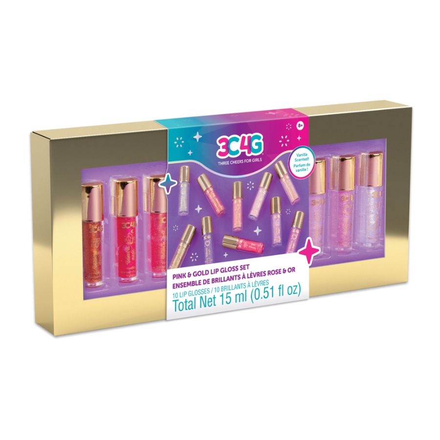 3C4G Pink & Gold Lip Gloss 10 Pack