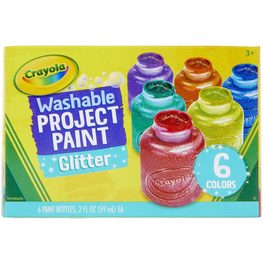 Crayola Washable Glitter Paint 6 Colour