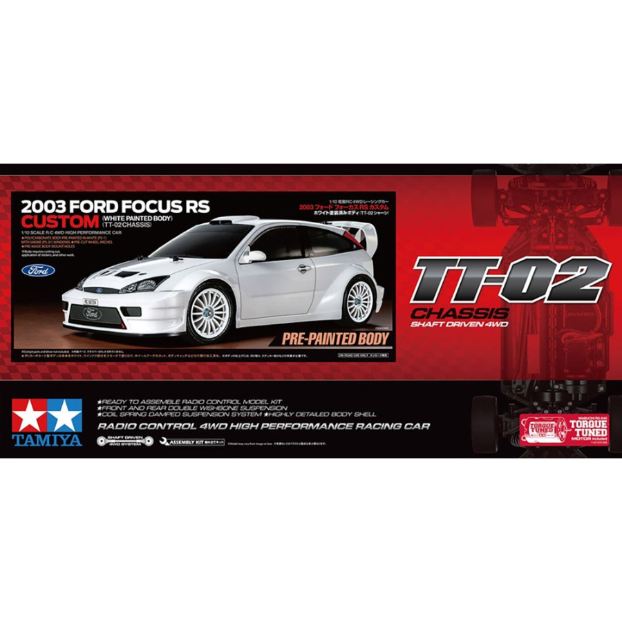 Tamiya Radio Control Kit 1:10 2003 Ford Focus RS Prepainted White