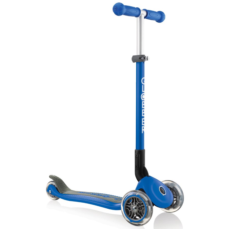 Globber Primo Foldable Three Wheel Scooter Anodized Blue