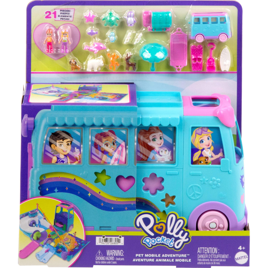 Polly Pocket Pet Van Mobile Adventure Playset