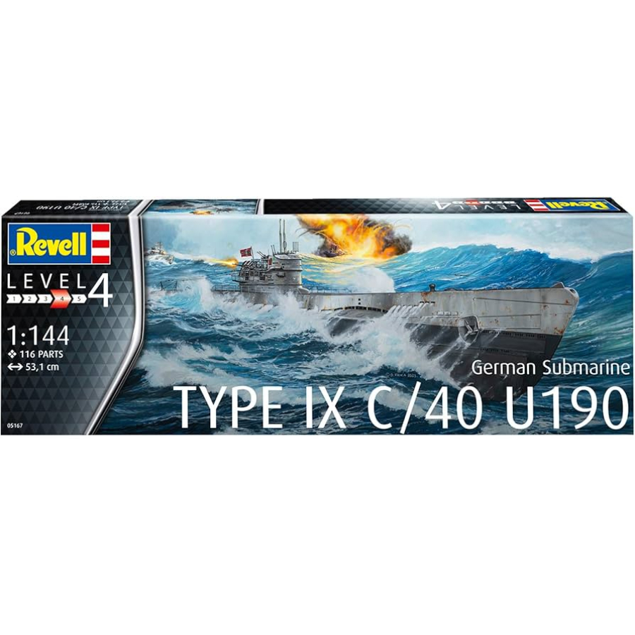 Revell Model Kit 1:144 German Submarine Type IX C40