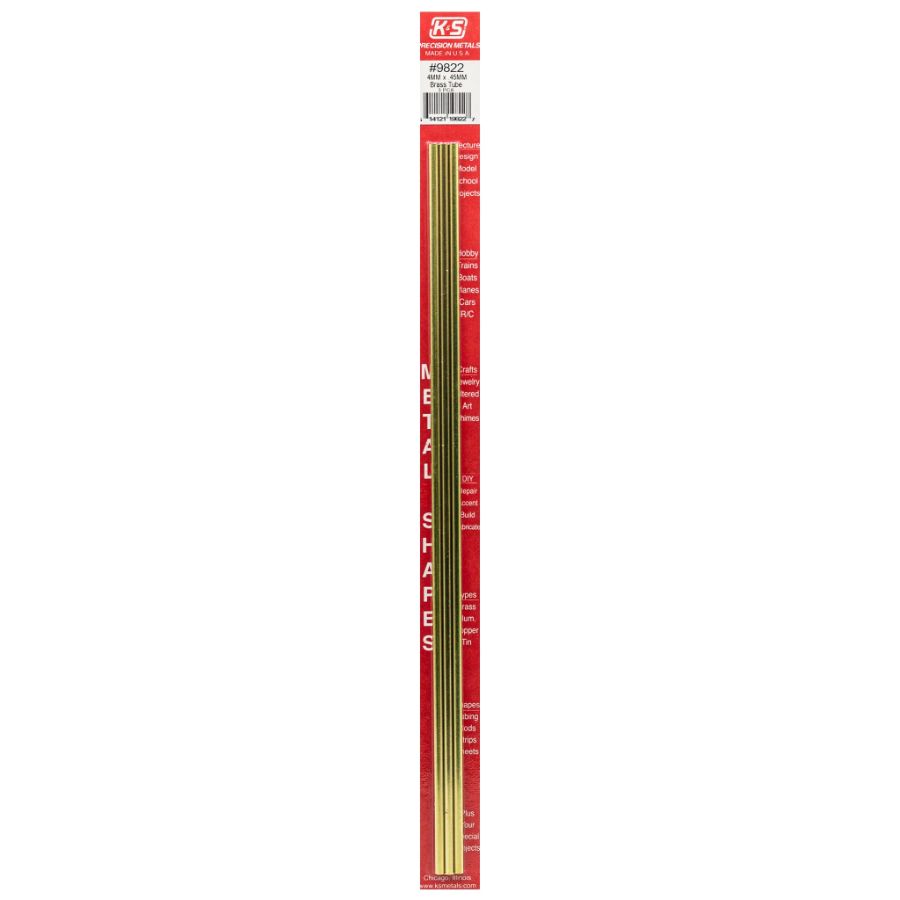 K&S Brass Round Tube 4.0 ODx300mm 0.45 Wall M0032 3 Pack