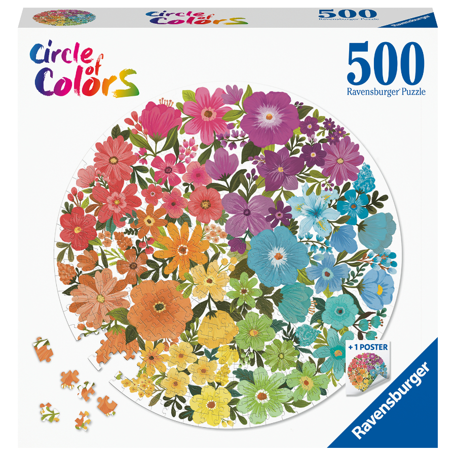 Ravensburger Puzzle 500 Piece Circle Of Colour Flowers