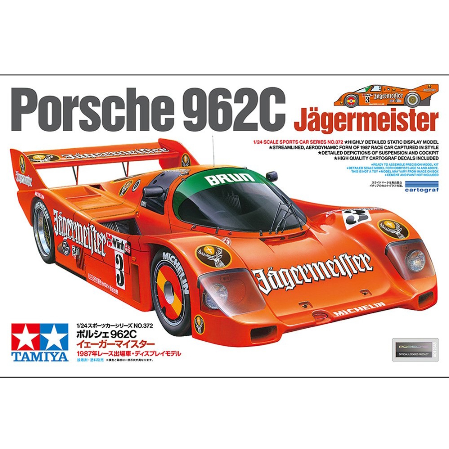 Tamiya Model Kit 1:24 Porsche 962C Jagermeister