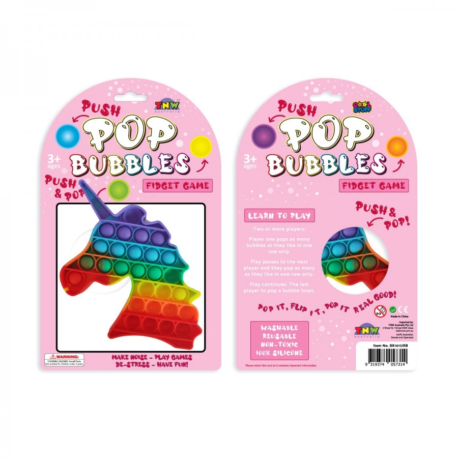 Pop Bubble Pop It Unicorn Rainbow