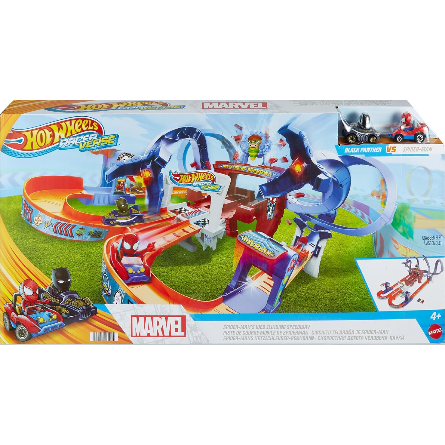 Hot Wheels RacerVerse Spideys Web Slinging Speedway Trackset