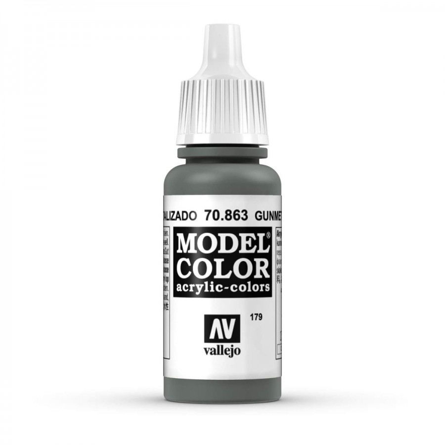 Vallejo Acrylic Paint Model Colour Metallic Gunmetal Grey 17ml