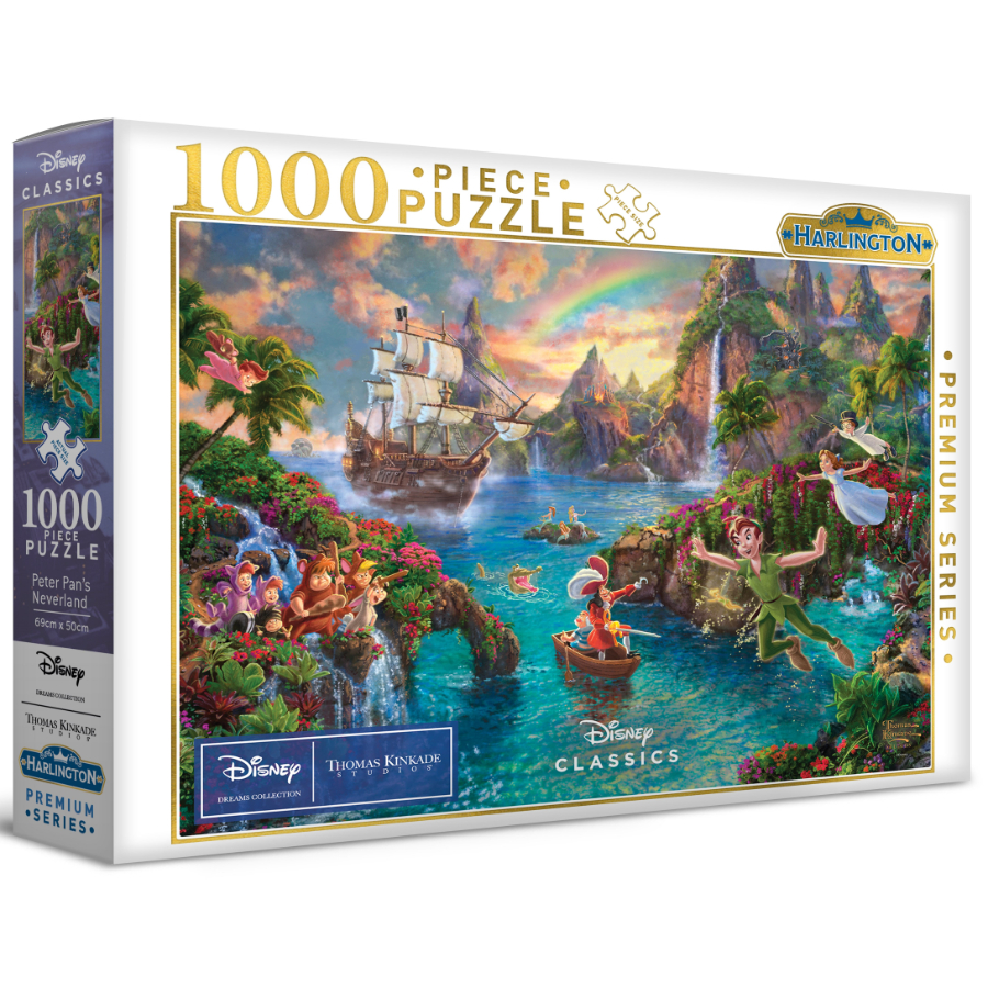 Harlington 1000 Piece Puzzle Thomas Kinkade Design Peter Pans Neverland