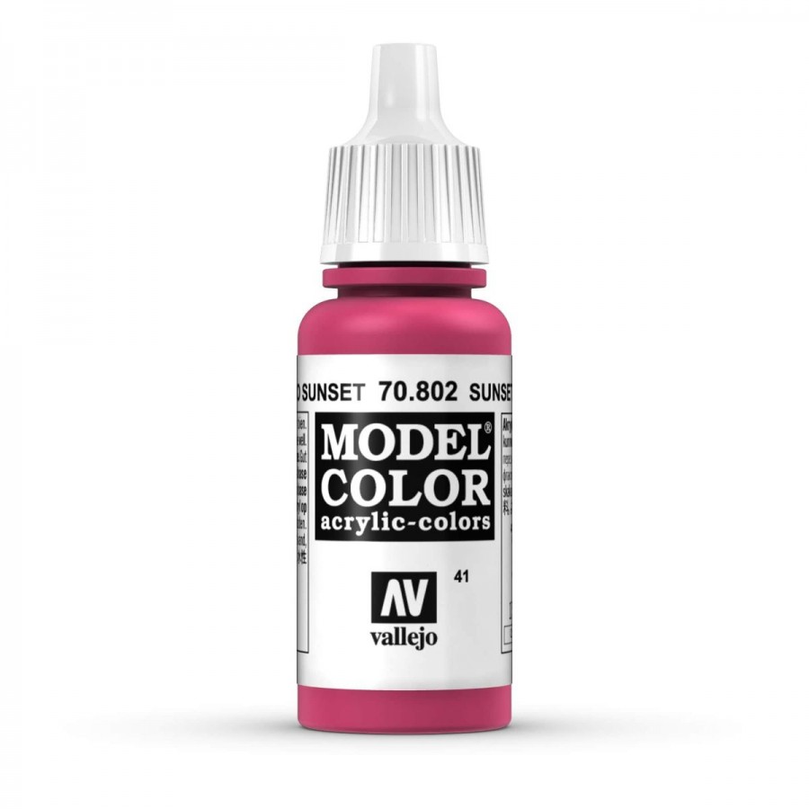 Vallejo Acrylic Paint Model Colour Sunset Red 17ml