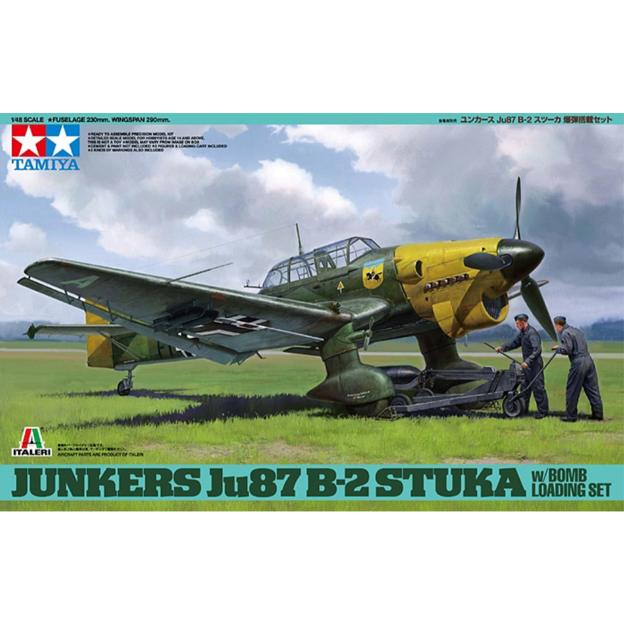 Tamiya Model Kit 1:48 Junkers JU87 B-2 Stuka With Bomb Loading Set