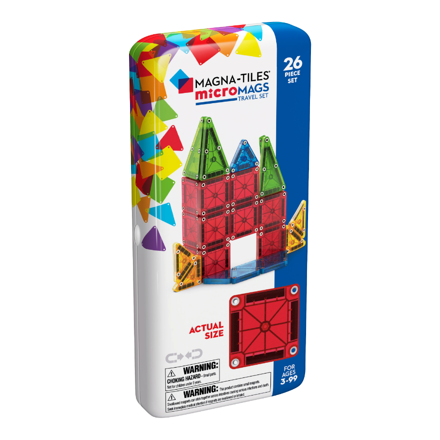 Magna Tiles MicroMags 26 Piece Travel Set In Tin