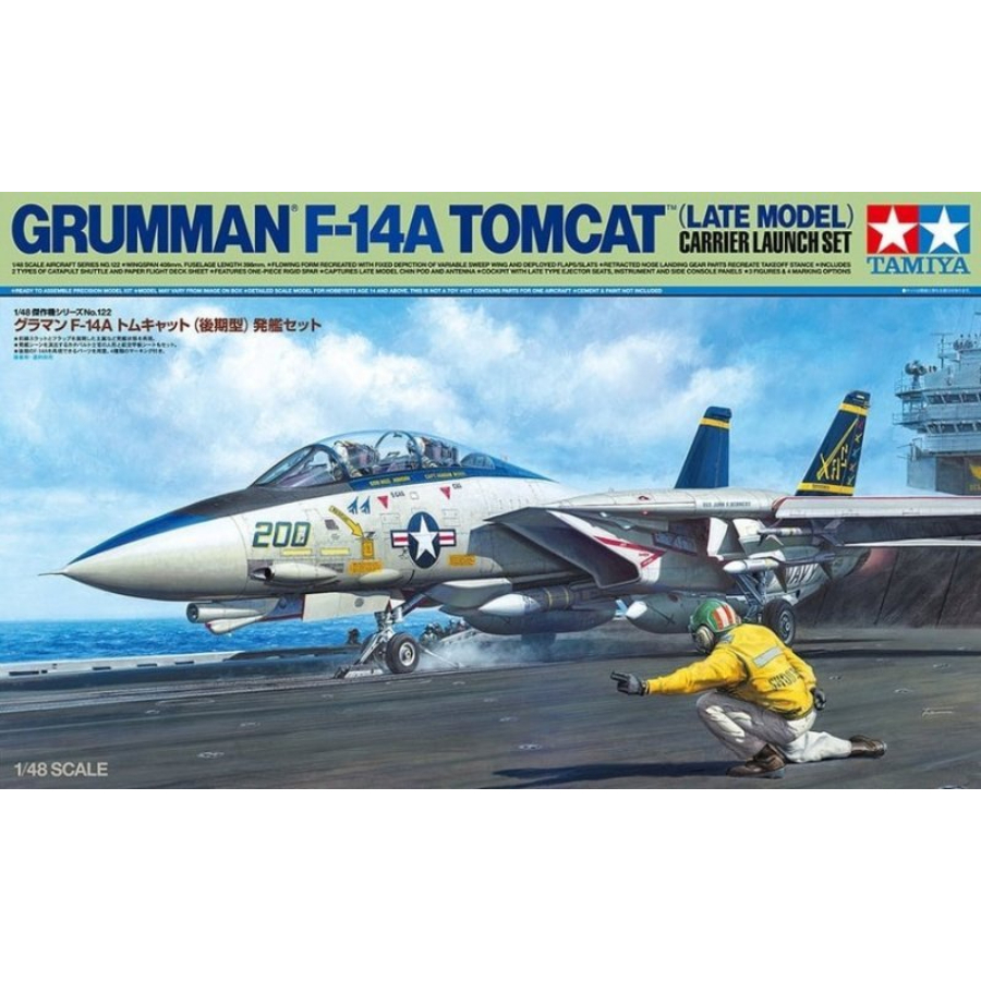 Tamiya Model Kit 1:48 Grumman F-14A Tomcat Late Model Carrier Launch