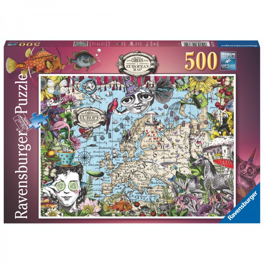 Ravensburger Puzzle 500 Piece European Map Quirky Circus