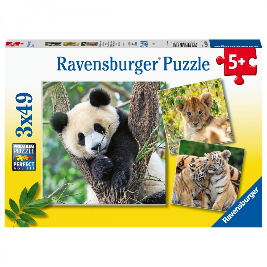 Ravensburger Puzzle 3x49 Piece Panda Lion & Tiger