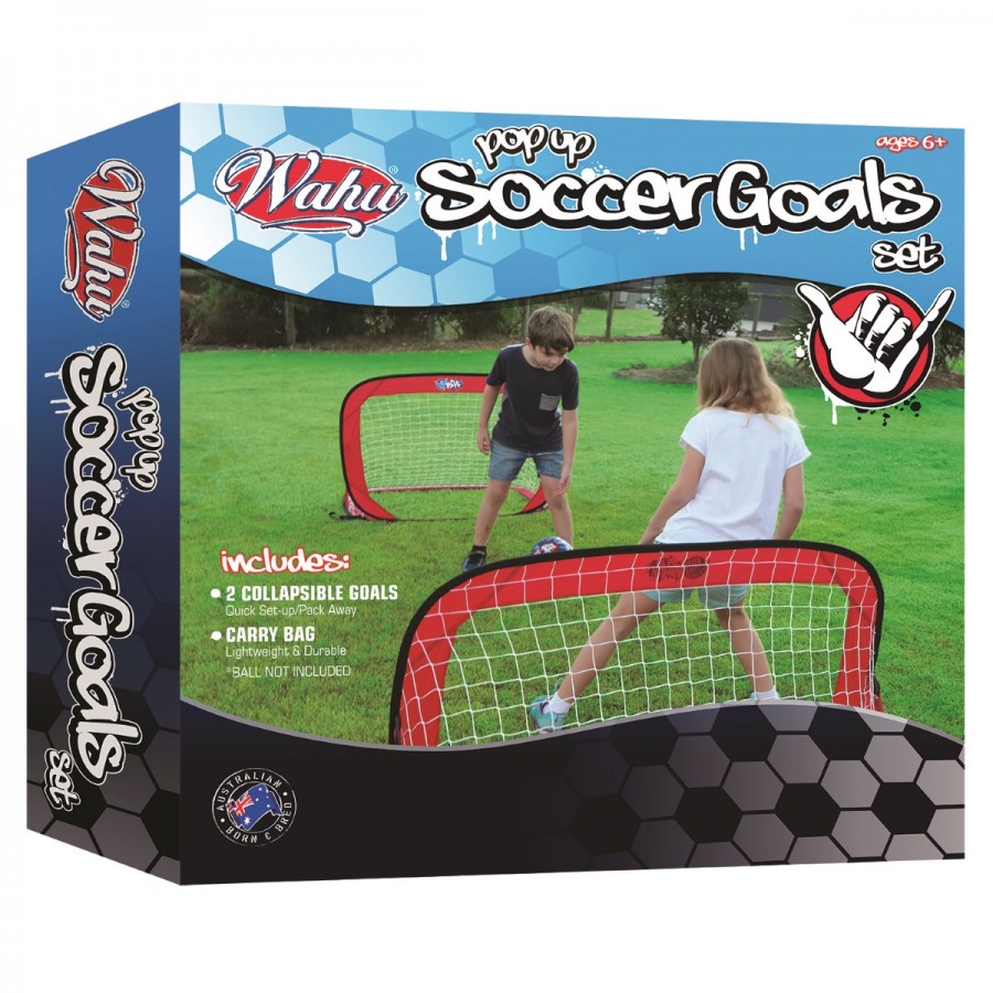 Wahu Pop Up Soccer Goal 2 Pack With Carry Bag