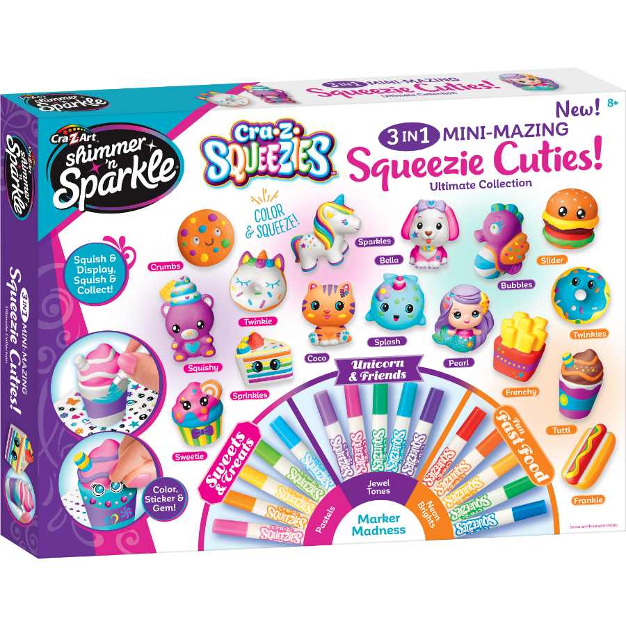 CraZArt Shimmer & Sparkle Squeezies 3 In 1 Mini Squeezie Cuties