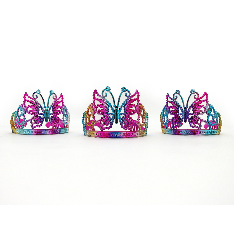 Tiara Metallic Rainbow Butterfly Design