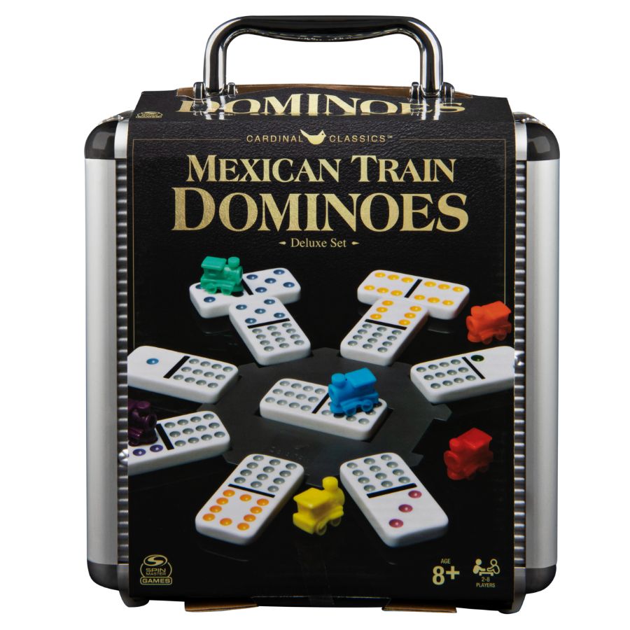 Cardinal Dominoes Mexican Train In Aluminium Carry Case