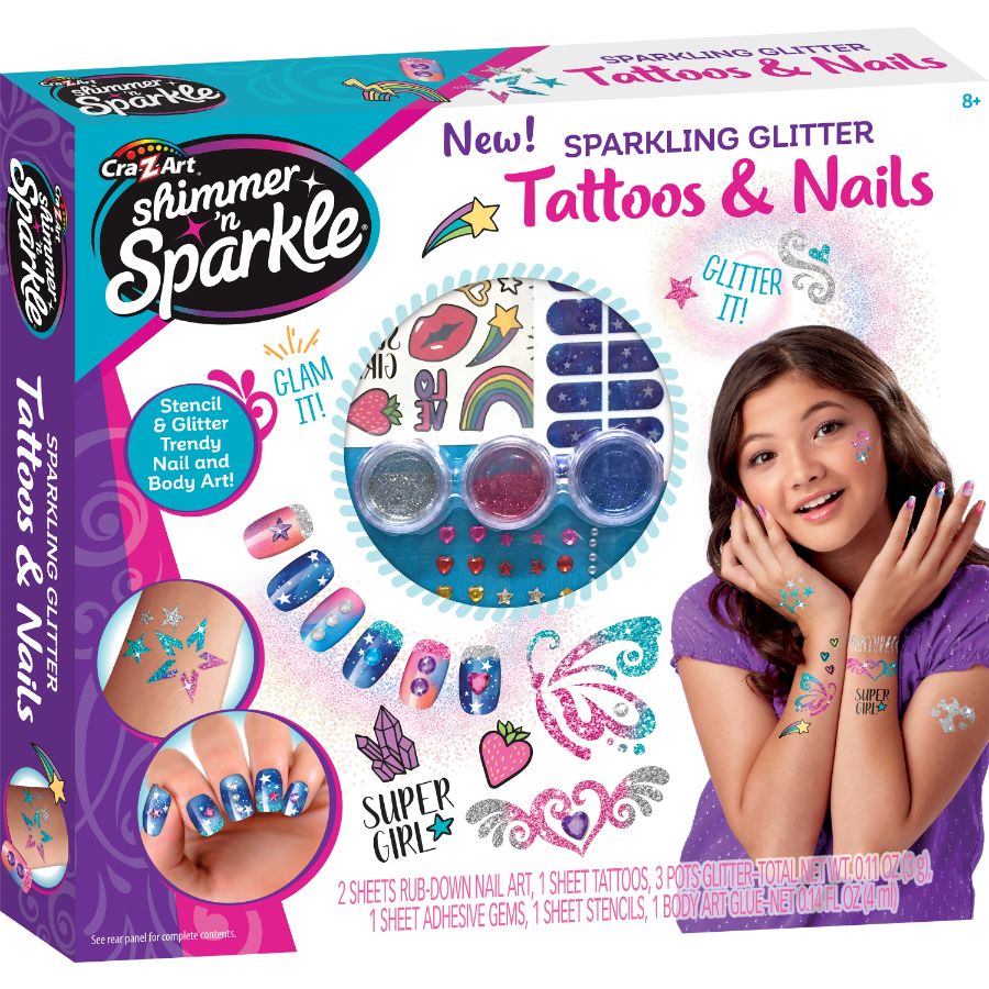 CraZArt Shimmer & Sparkle Sparkling Glitter Tattoos & Nails