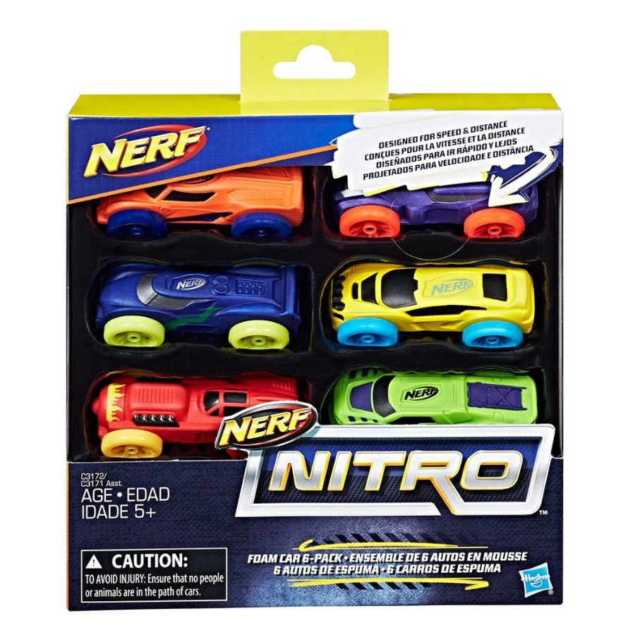 Nerf Nitro Foam Car 6 Pack Assorted