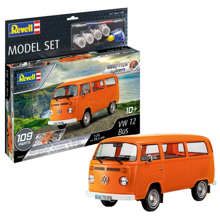 Revell Model Kit 1:24 VW T2 Bus Easy-Click