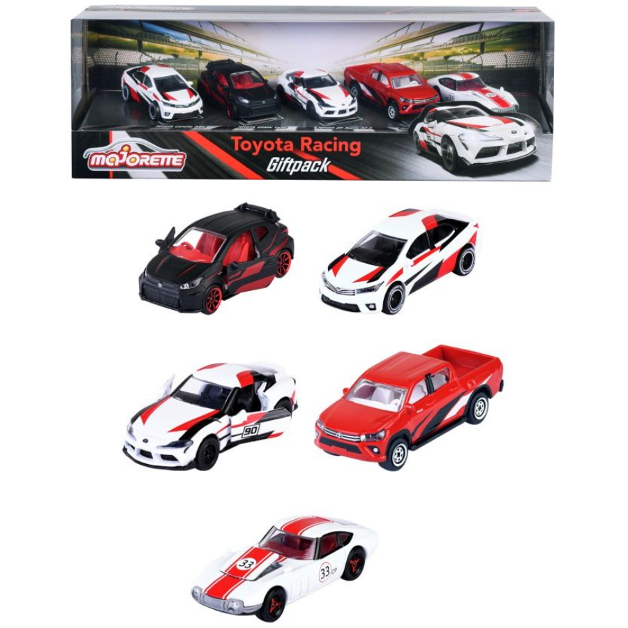 Majorette Diecast Cars Toyota Racing 5 Piece Gift Pack