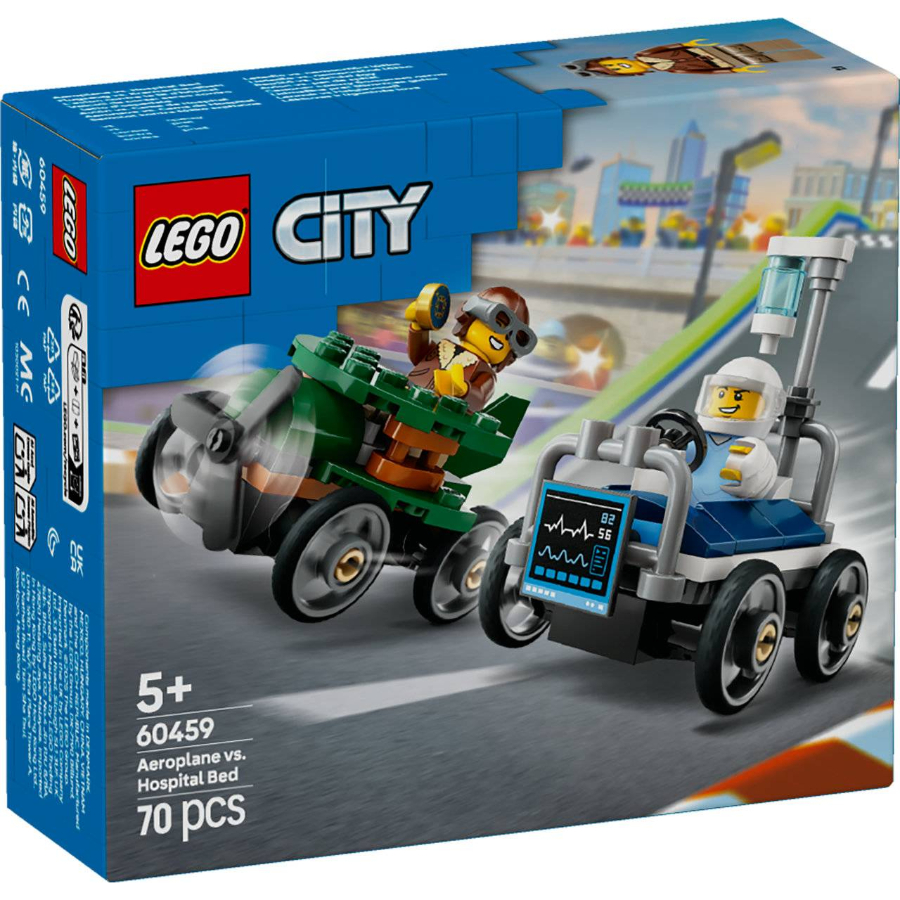 LEGO City No Limits Race Cars Airplane Versus Hospital Bed Two Pack