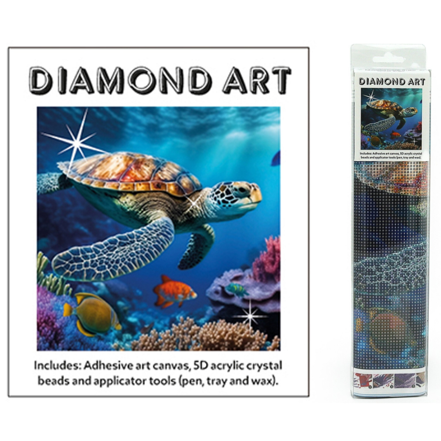 Diamond Art Kit 30cm x 30cm Under Water Turtle