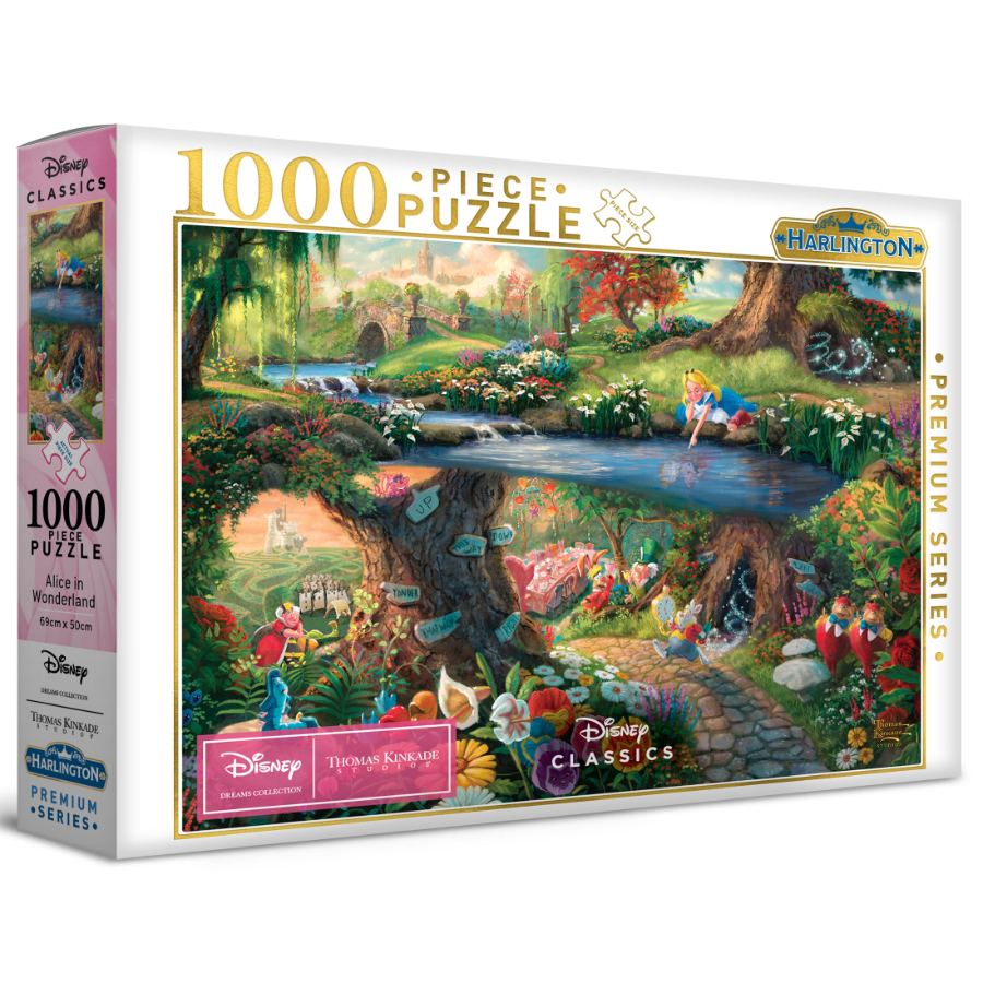 Harlington 1000 Piece Puzzle Thomas Kinkade Design Alice in Wonderland