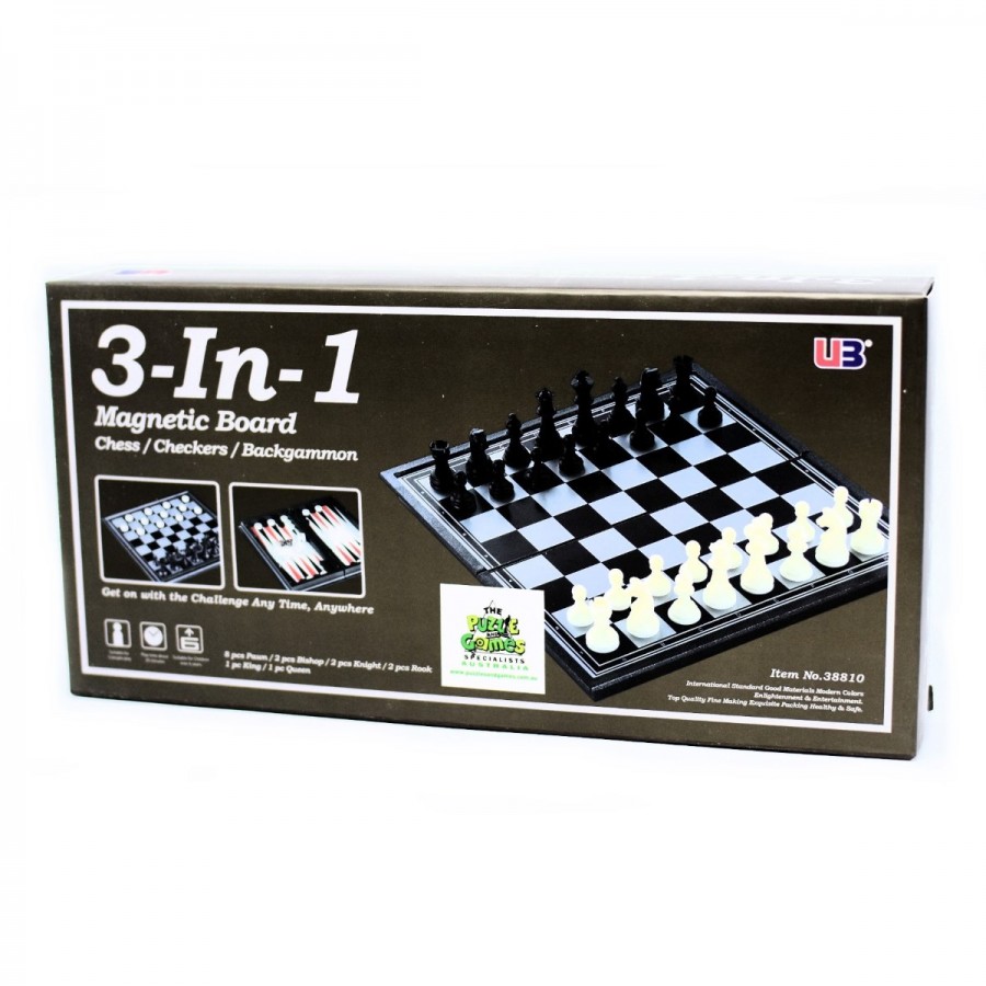 Chess Checkers Backgammon Magnetic 10 Inch