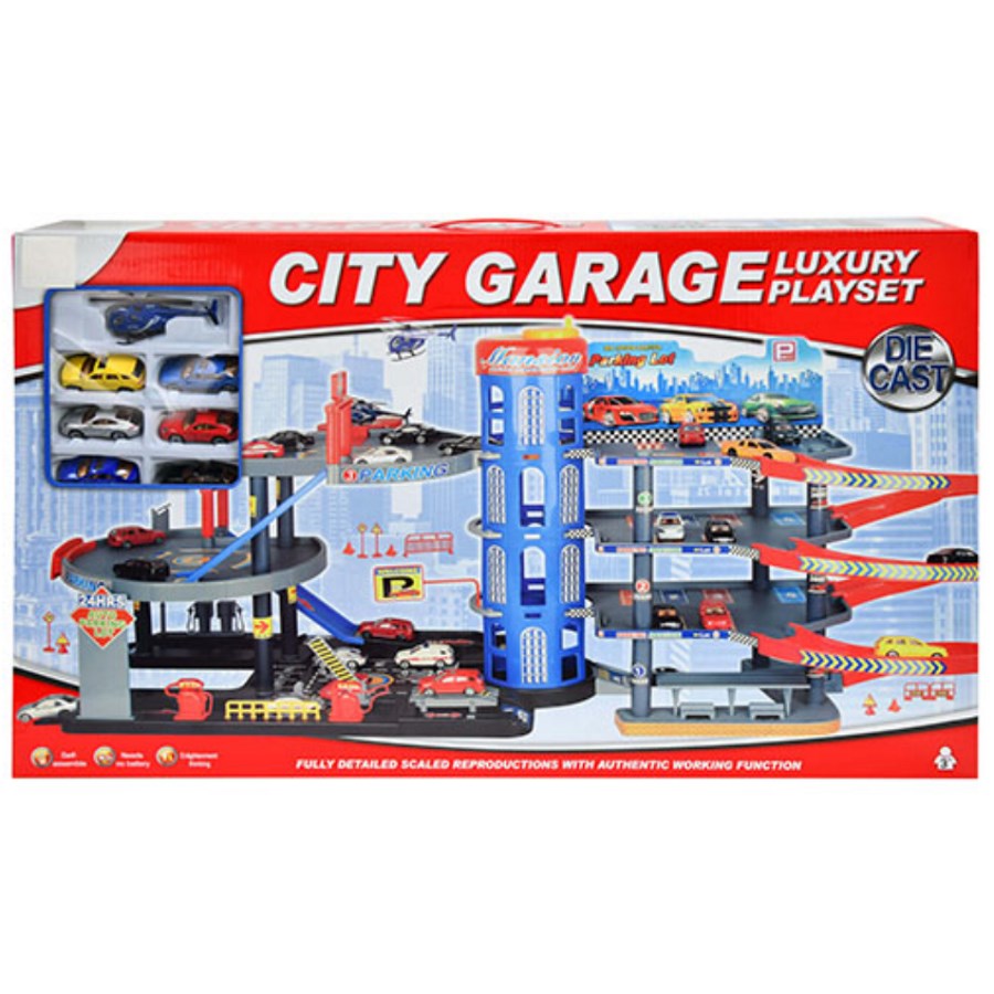 City Garage Parking Play Set & Vehicles