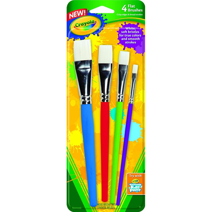 Crayola Paint Brushes Flat 4 Pack