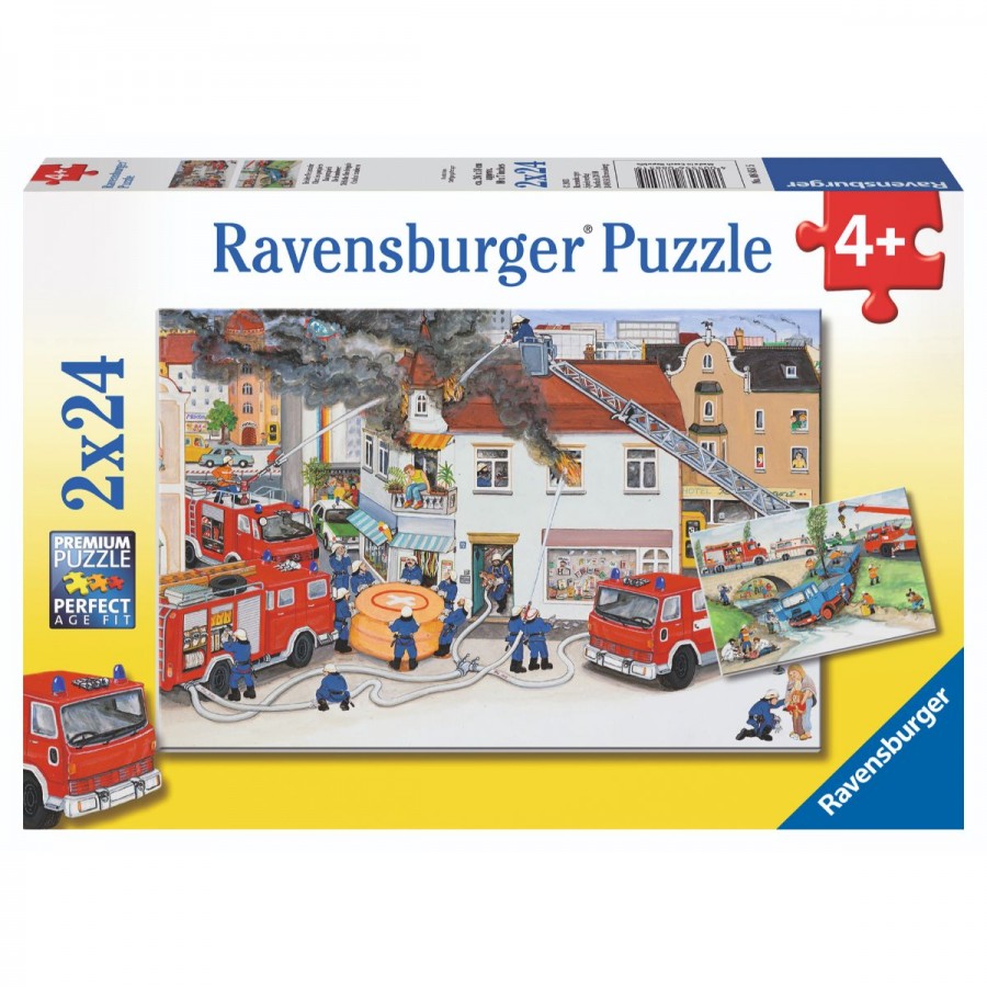 Ravensburger Puzzle 2x24 Piece Busy Fire Brigade