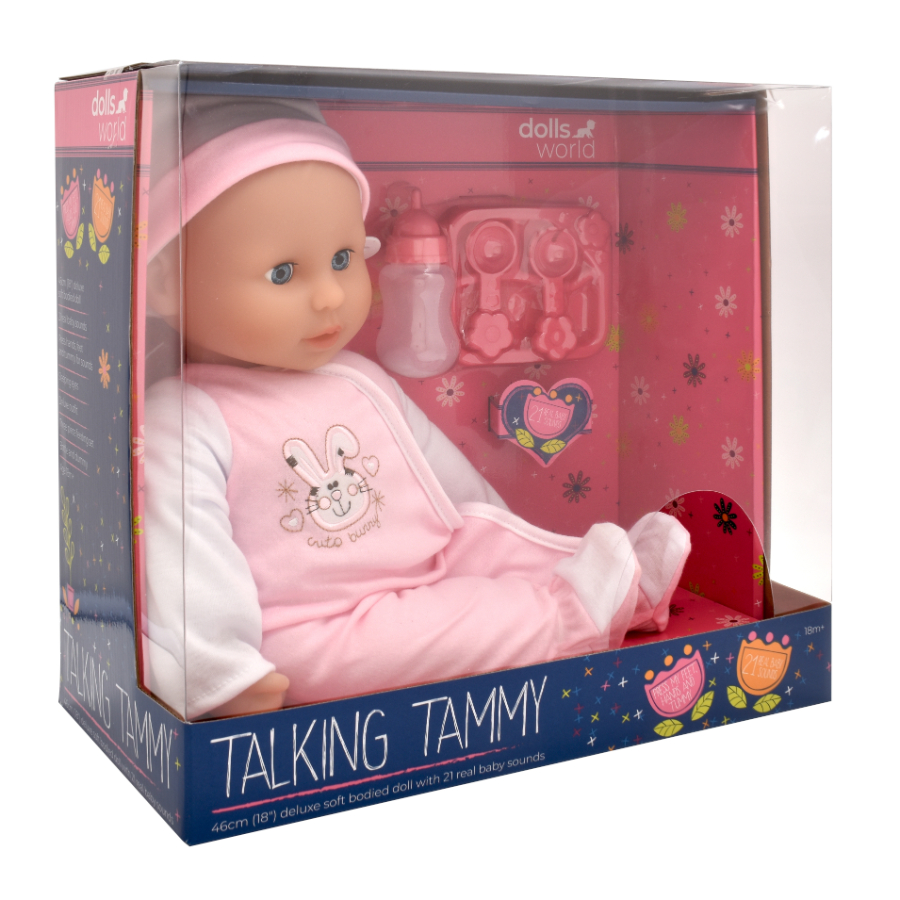 Dolls World Baby Doll Tammy With Real Baby Sounds & Accessories 46cm