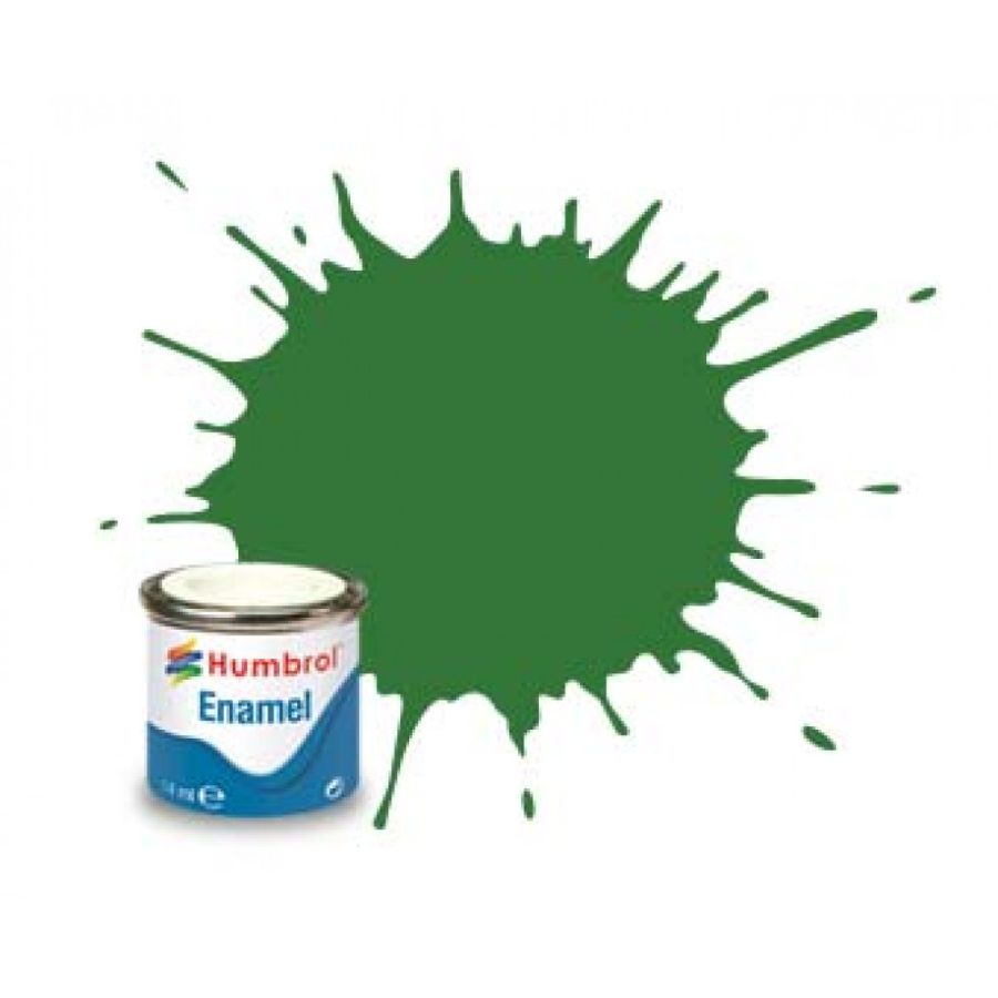 Humbrol Enamel Paint Mid Green Satin