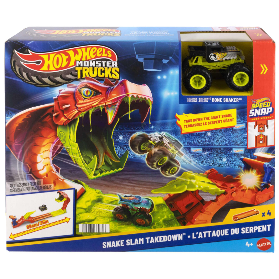 Hot Wheels Monster Trucks Snake Bite Slam Out Playset