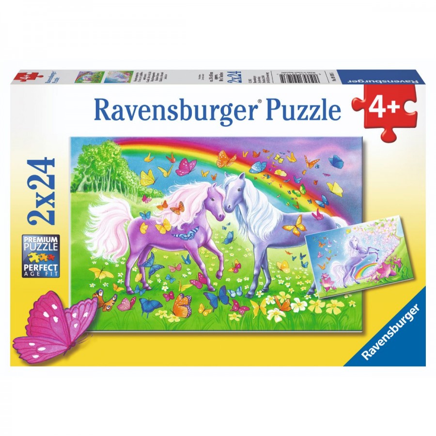 Ravensburger Puzzle 2x24 Piece Rainbow Horses