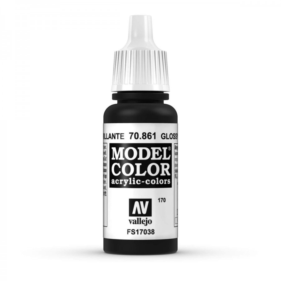 Vallejo Acrylic Paint Model Colour Glossy Black 17ml