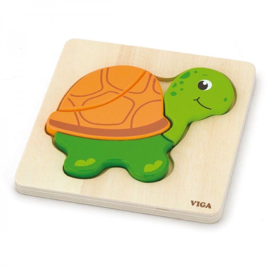 Mini Wood Block Puzzle Turtle