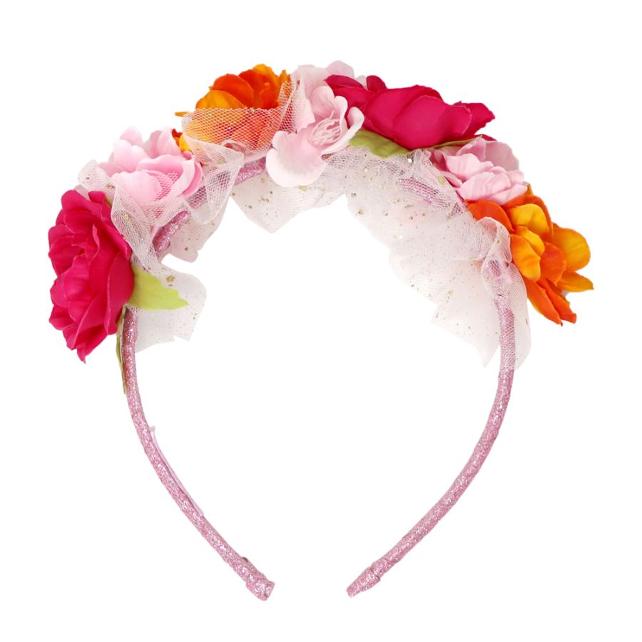 Headband Floral Pinks & Orange
