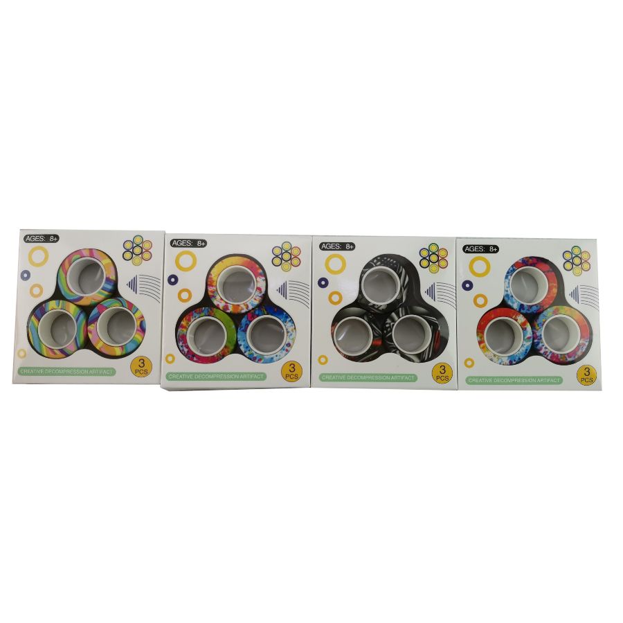 Magnetic Rings 3 Pieces Rainbow Assorted