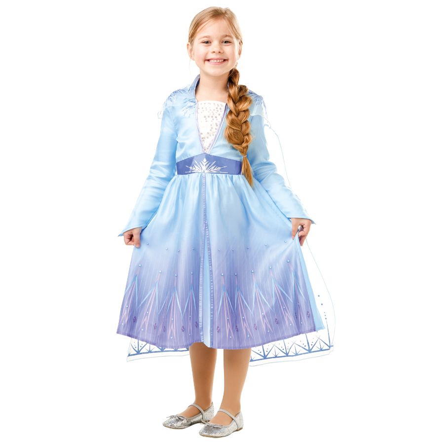 Frozen 2 Elsa Classic Travelling Kids Dress Up Costume Size 6-8