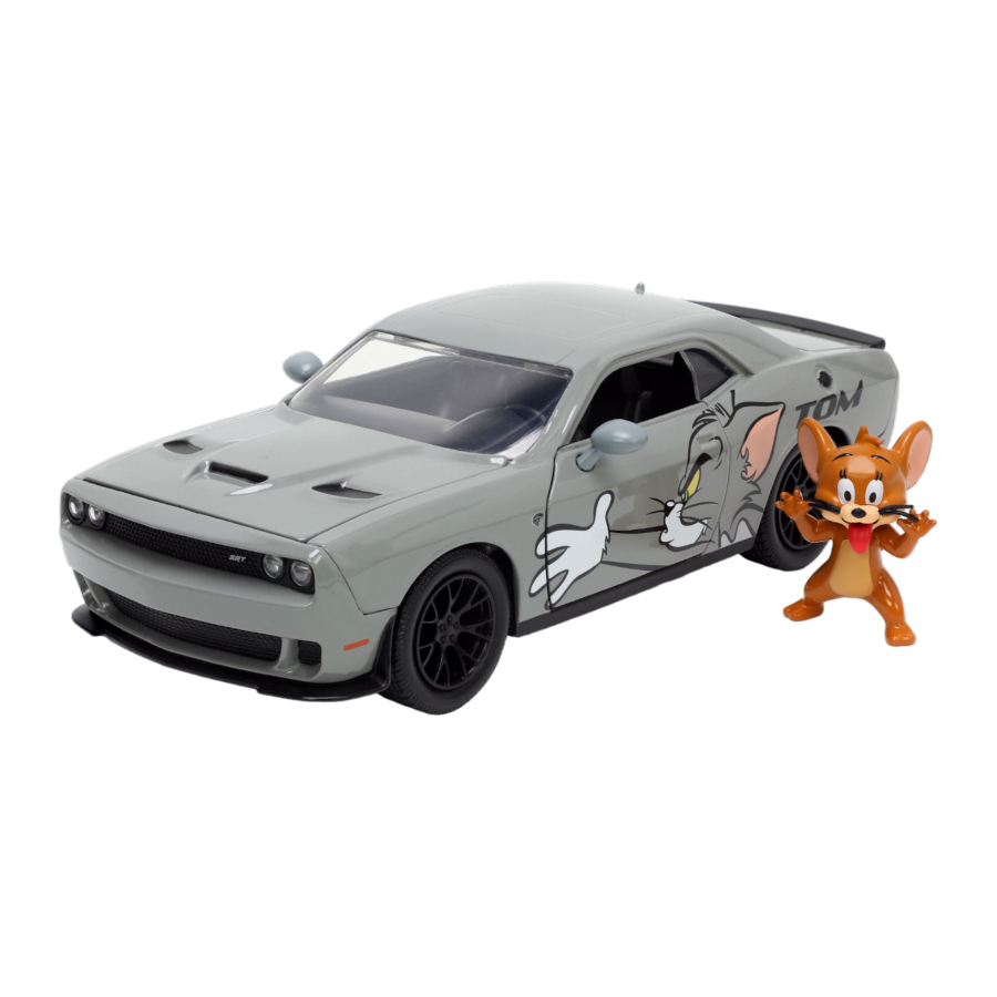 Jada Diecast 1:24 Tom & Jerry 2015 Dodge Challenger Hellcat With Jerry Figure